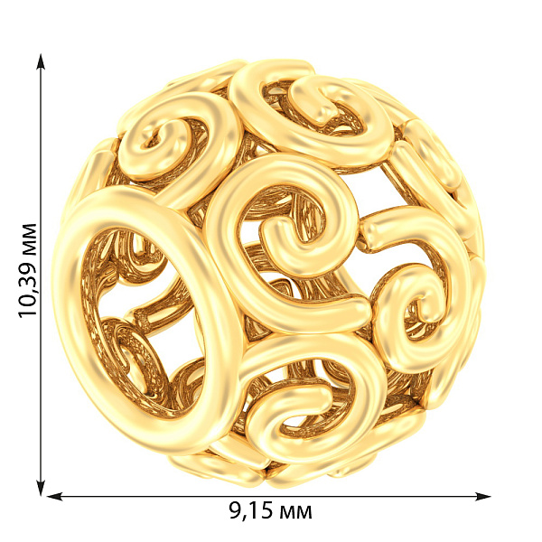 Золотой шарм бусина (арт. 440389ж) – изображение 2