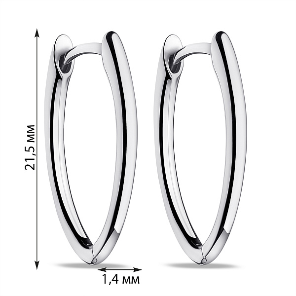 Серебряные серьги без камней (арт. 7502/9229/20) – изображение 2
