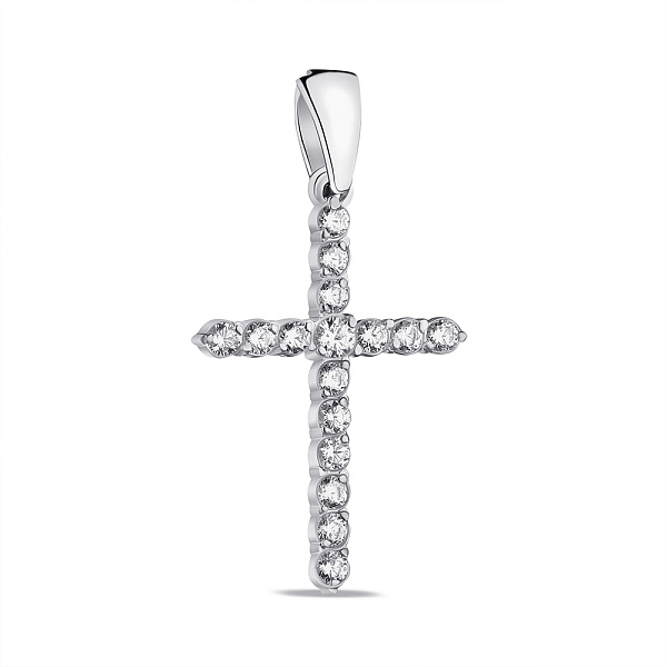Срібний хрестик з фіанітами (арт. 7503/294пю) – зображення 1