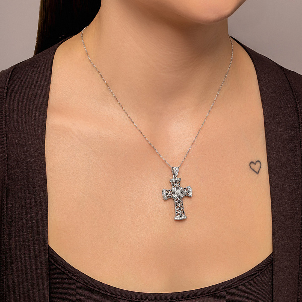 Золотий хрестик з діамантами (арт. П011013бч) – зображення 3