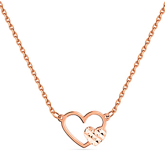 Фото Золоте кольє Серце з алмазною гранню (арт. 360147а)