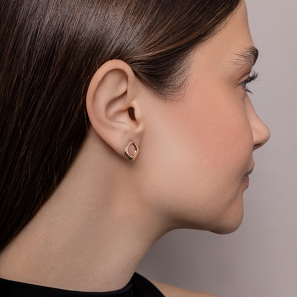Серьги из красного золота без камней (арт. 470818) – изображение 3