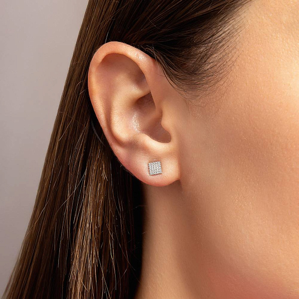 Пусети з білого золота з діамантами (арт. Т011660010б) – зображення 2