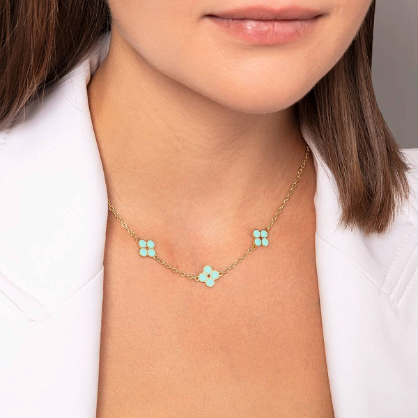 Золотое колье с эмалью (арт. 352842жебрз) – изображение 3