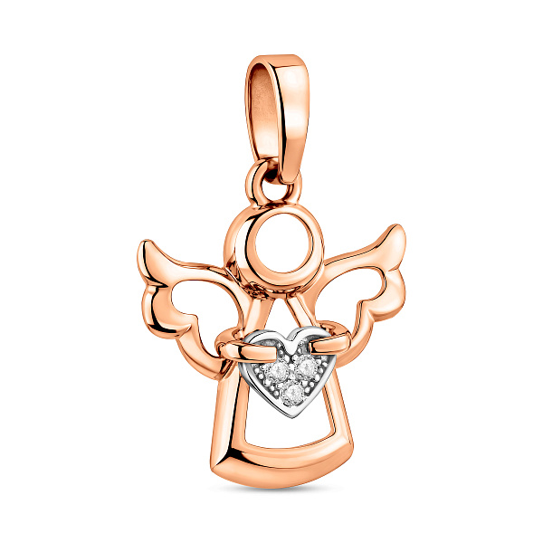 Золотая подвеска Ангел с фианитами (арт. 440498) – изображение 1