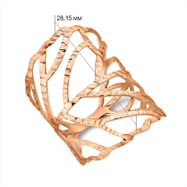 Широкое золотое кольцо с алмазной гранью (арт. 1401139а) – изображение 5
