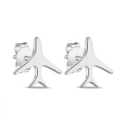 Фото Серебряные серьги-пусеты Самолет (арт. 7518/6570)