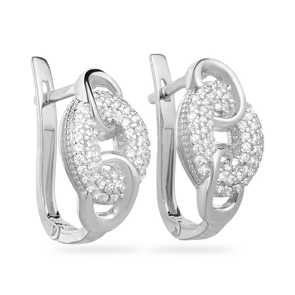 Сережки зі срібла з фіанітами  (арт. Х110347) – зображення 1