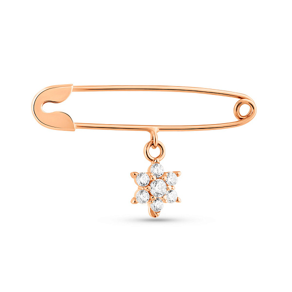 Золотая булавка с фианитами (арт. 280239) – изображение 1