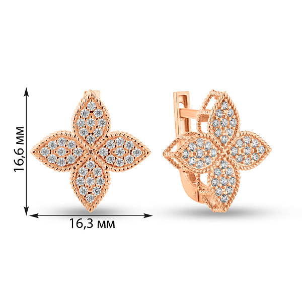 Золоті сережки з фіанітами (арт. 1091412/15) – зображення 4