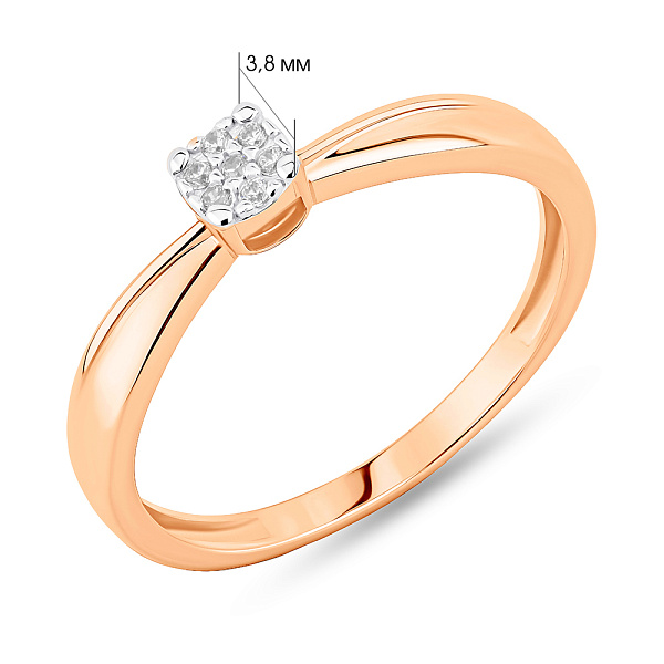 Кольцо из красного золота с фианитами (арт. 141334) – изображение 4