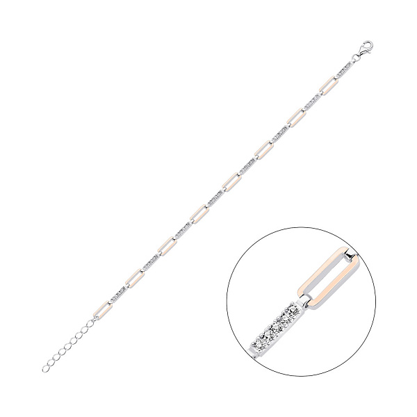 Браслет из серебра с золотыми накладками (арт. 7209/1009Бр) – изображение 1