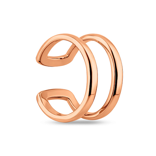 Одиночная серьга каффа из красного золота без камней (арт. 110854Я) – изображение 1