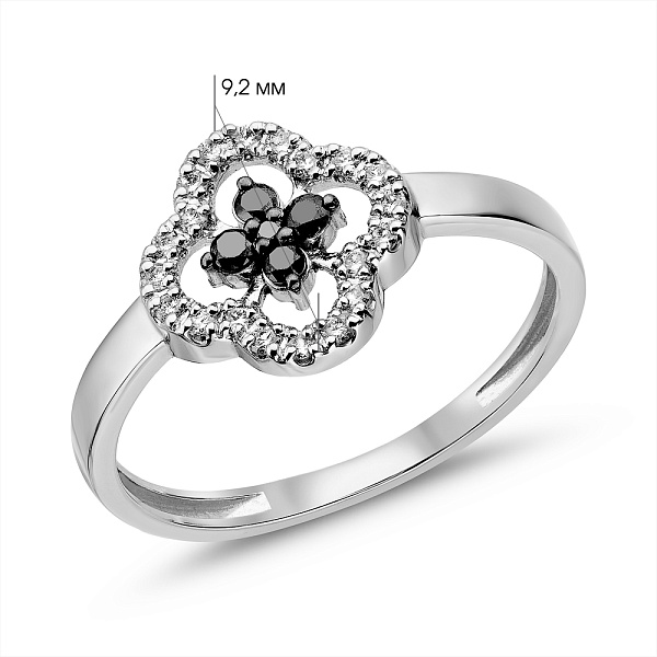 Каблучка з білого золота з діамантами (арт. К011496020бч) – зображення 3