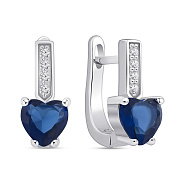 Срібні сережки Серце з альпінітами і фіанітами (арт. 7502/9940ас)