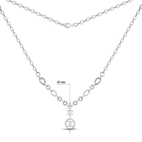 Колье из белого золота с фианитами (арт. 351375б) – изображение 3