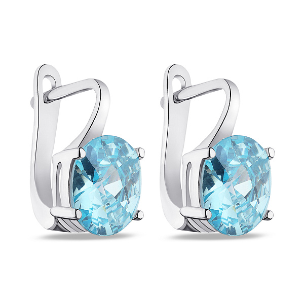 Серьги серебряные с фианитами (арт. 7502/СК2ФТ/406) – изображение 1