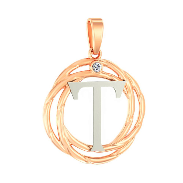 Підвіс з червоного золота з фіанітом (арт. 440679) – зображення 1