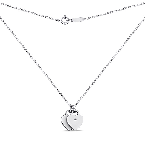 Срібна кольє Серце з фіанітом (арт. 7507/1585) – зображення 2