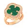 Кольцо из красного золота с малахитом и фианитами (арт. 156116/15млх) – изображение 1