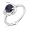 Серебряное кольцо с крупным сапфиром и фианитами (арт. 7501/2178729Спс) – изображение 2