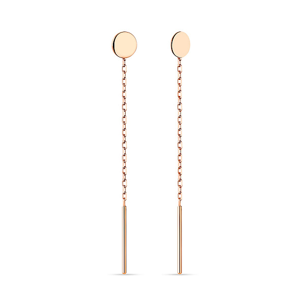 Серьги-цепочки из красного золота (арт. 106000) – изображение 1