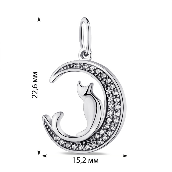 Серебряный кулон с фианитами (арт. 7503/П2Ф/1128) – изображение 2