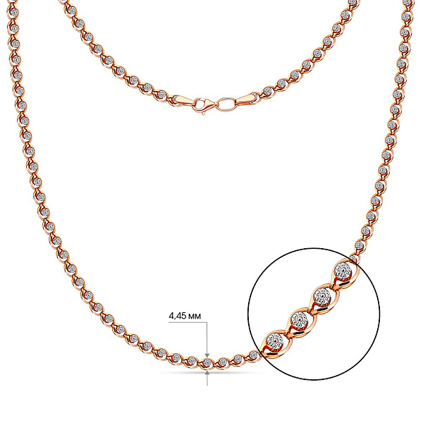 Колье из красного и белого золота (арт. 350437кб) – изображение 3