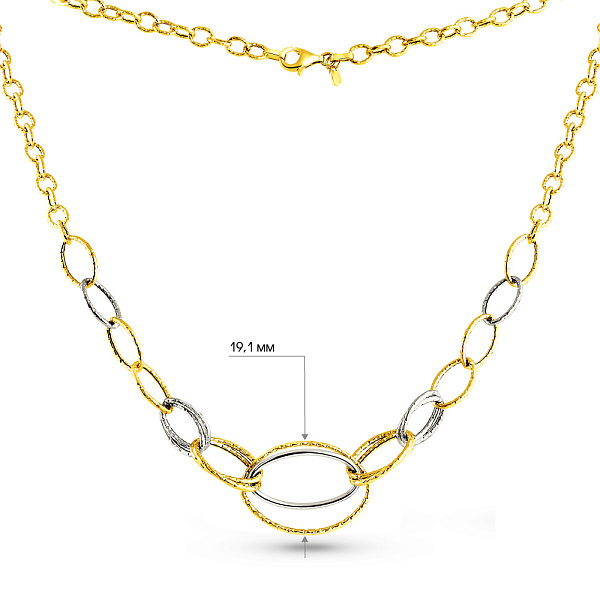 Масивне кольє Francelli з жовтого і білого золота (арт. 352484жб) – зображення 5