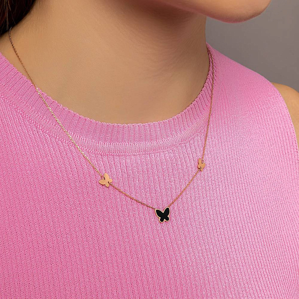 Колье Бабочки из красного золота (арт. 361208еч) – изображение 3