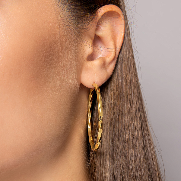 Сережки-кільця з жовтого золота (арт. 101211/45ж) – зображення 2