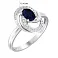 Каблучка з білого золота з сапфіром і  діамантами (арт. К011050бс) – зображення 2