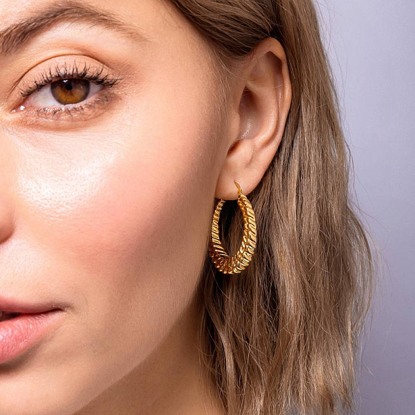 Золотые серьги-кольца Francelli (арт. 109777/30ж) – изображение 2