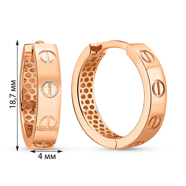 Золоті сережки кільця (арт. 109222/20) – зображення 2