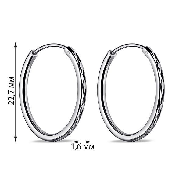 Серебряные серьги без камней (арт. 7502/9818/25) – изображение 2