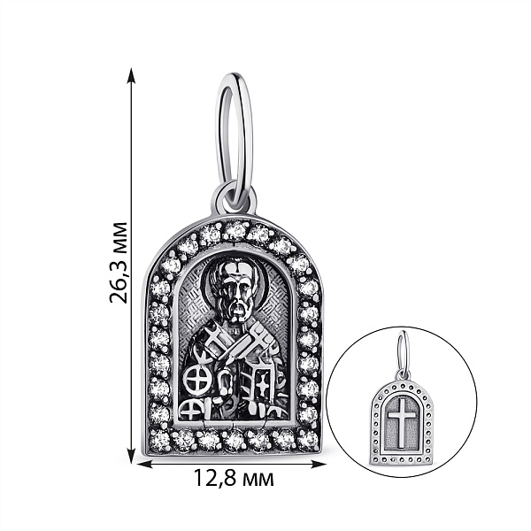 Серебряная ладанка Николай Чудотворец (арт. 7917/3313-ч) – изображение 2