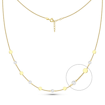 Фото Золоте кольє з перлами (арт. 352785жпрлб)