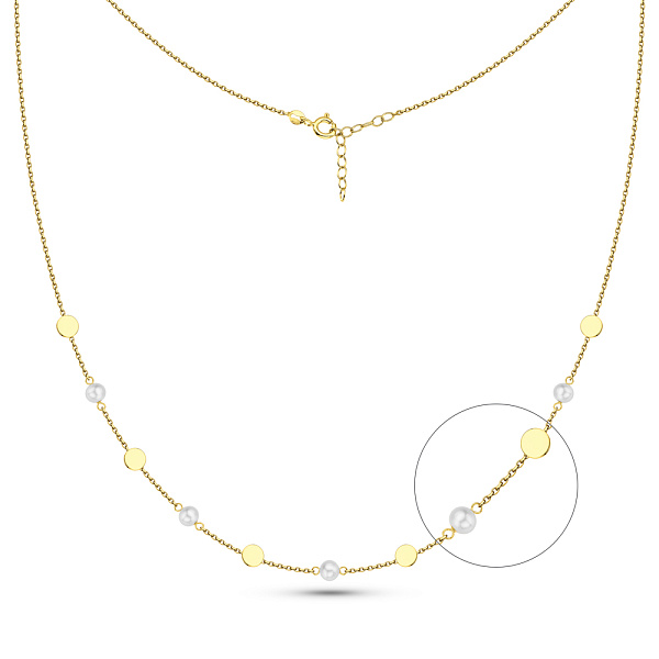 Золоте кольє з перлами (арт. 352785жпрлб) – зображення 1