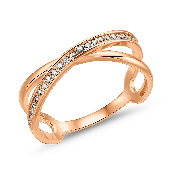 Золотое кольцо с фианитами (арт. 155925) – изображение 1