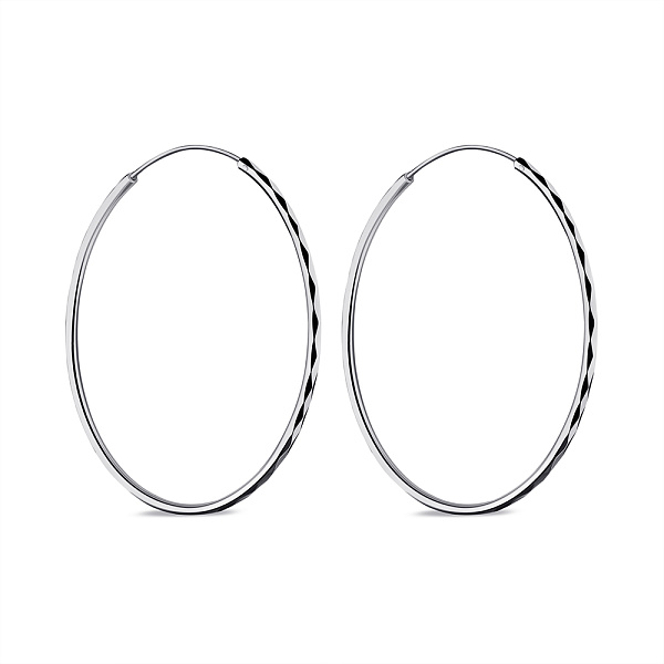 Серебряные серьги-кольца без камней (арт. 7502/4220/50) – изображение 1
