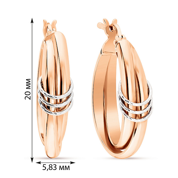 Золотые сережки-конго (арт. 105276/20кб) – изображение 2