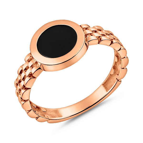 Каблучка Лýна з червоного золота з емаллю (арт. 140908еч) – зображення 1
