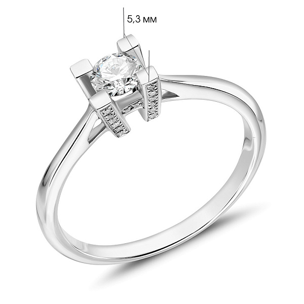 Золотое кольцо с бриллиантом (арт. К28122030б) – изображение 5