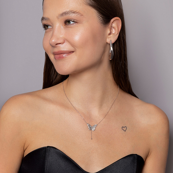 Колье из белого золота Бабочка Francelli (арт. 361428б) – изображение 4