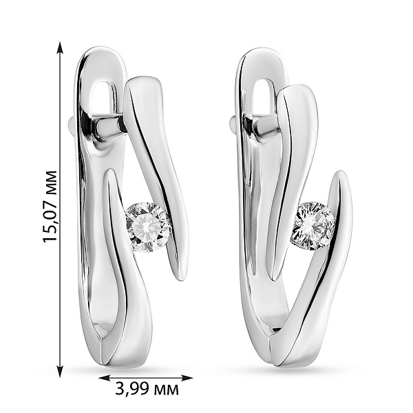 Золотые сережки с бриллиантами (арт. С341171010б) – изображение 2