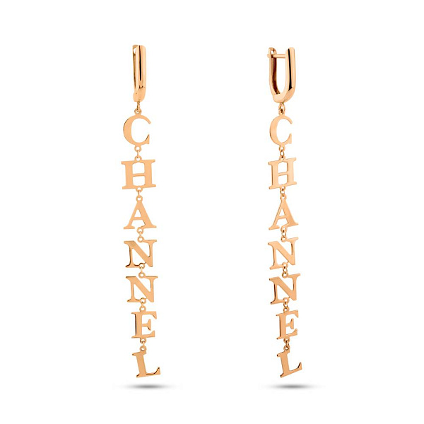 Длинные золотые серьги без камней (арт. 105242) – изображение 1