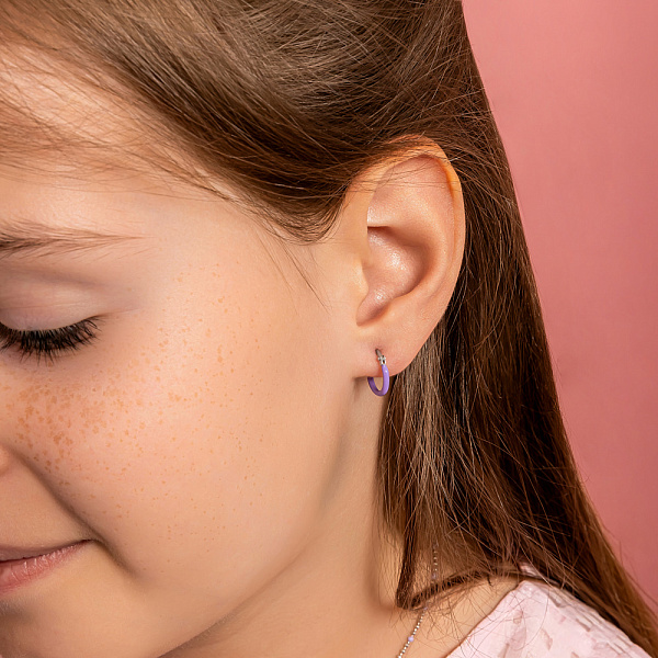 Серебряные серьги с эмалью (арт. 7502/9369/10еф) – изображение 3