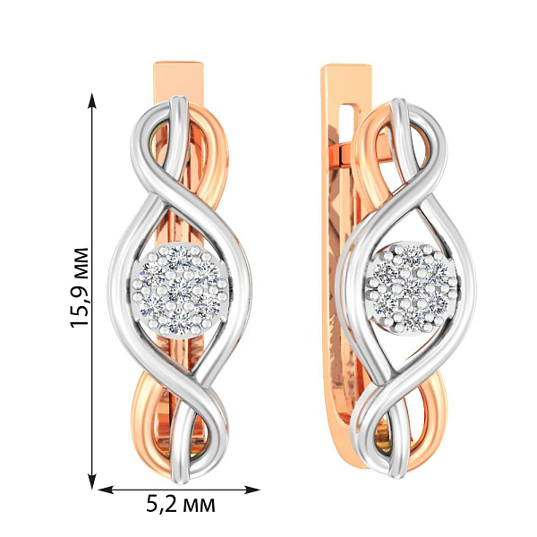 Серьги из золота с бриллиантами  (арт. С011402005) – изображение 2