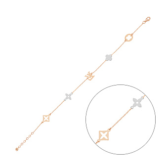 Фото Браслет з фіанітом з червоного і білого золота (арт. 324595кб)