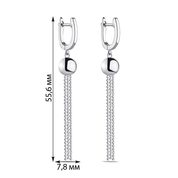 Серебряные серьги-подвески без камней  (арт. 7502/4625) – изображение 2
